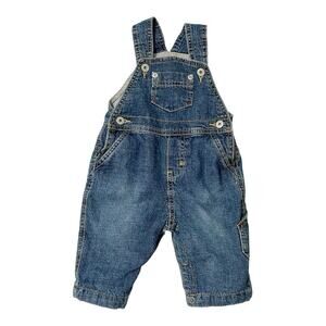 Vintage Carpenter Bib Overalls Baby Size 3 To 6 Months Blue Denim Fully Lined